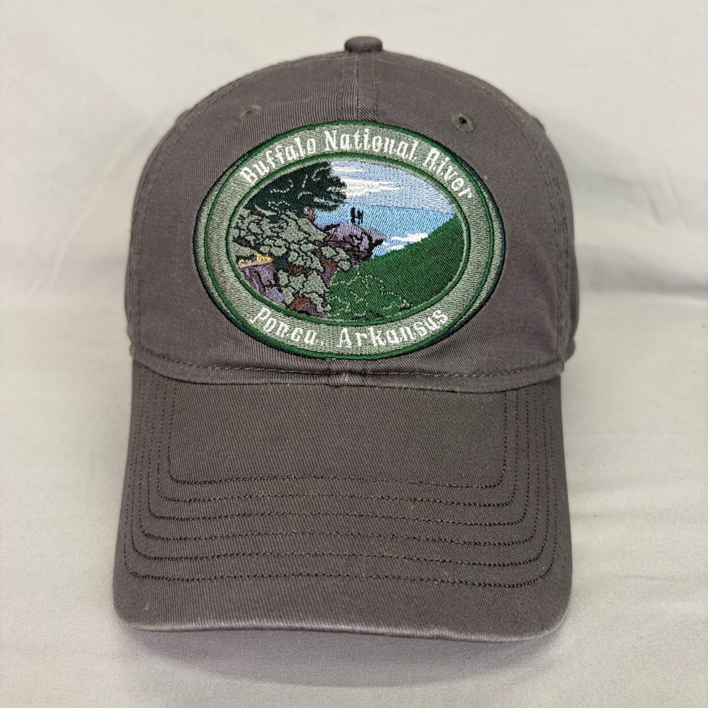Ouray Buffalo National River Hat Mens OSFM Gray Ponca Arkansas Cap - Picture 1 of 6